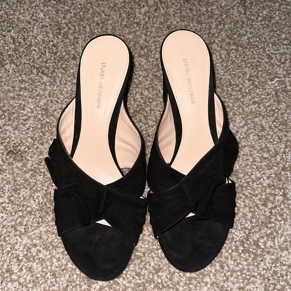 Stuart Weitzman Black Suede Sandal - Picture 2 of 4